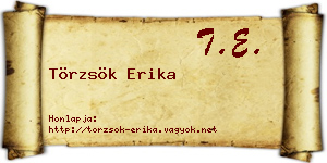 Törzsök Erika névjegykártya